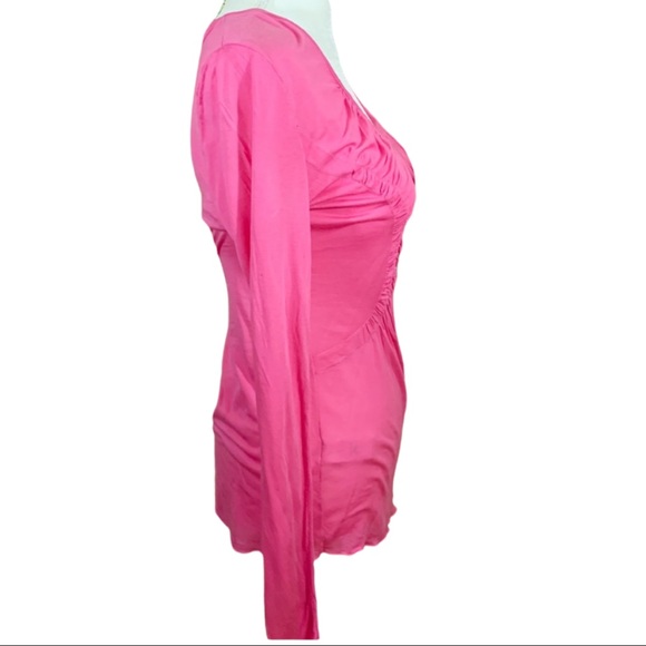 🎀BCBG Maxazria Hot Pink Super Fitted Top- Size M - Picture 5 of 8